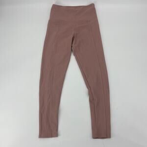 ONZIE Dusty Pink Ribbed Sweetheart Mid Rise 7/8 Leggings Size S / M